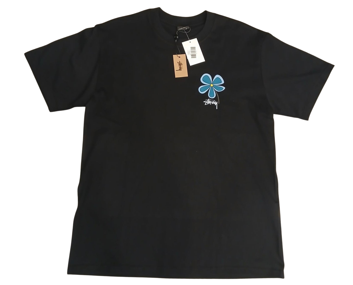 Stussy Black Flower Printed Tshirt